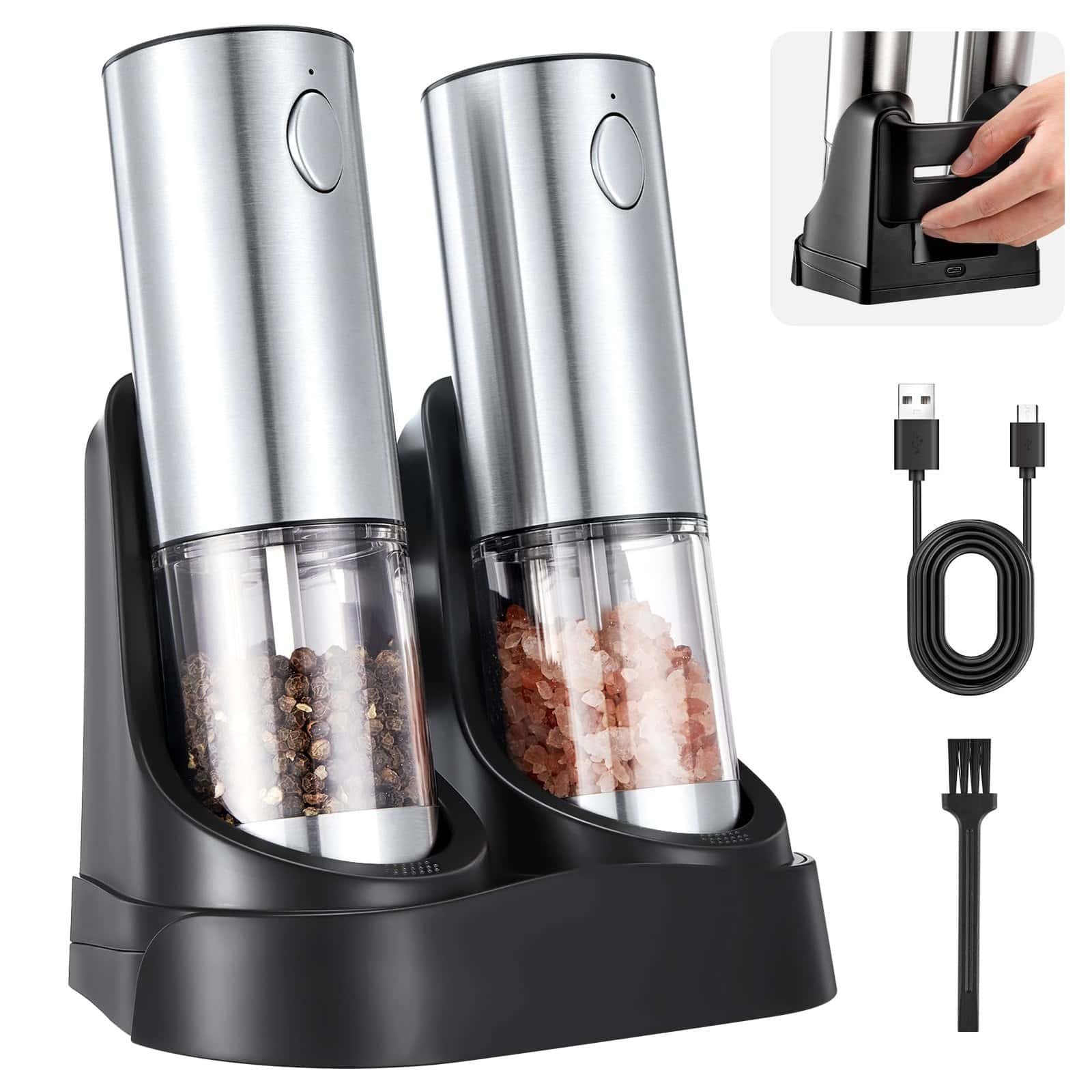 Electric Salt and Pepper Grinder Set